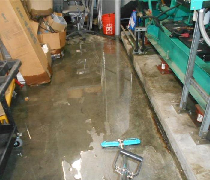 water damaged warehouse